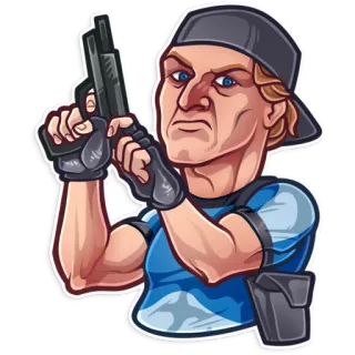 🔫 Chris Redfield Resident Evil resident evil, chris redfield, videogame, politie, actie, wapen, wapen telegram sticker