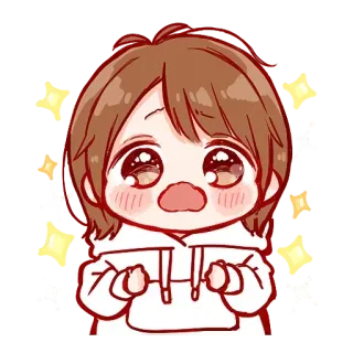 🍬 anime, girl, cute, kawaii, chibi, excited, happy telegram sticker