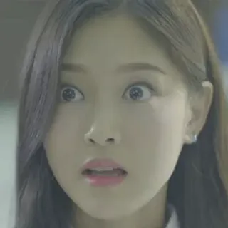 😳 mulher, surpresa, rosto, expressão, coreana telegram sticker