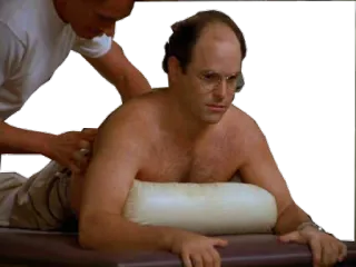😇 George Costanza Seinfeld Masaje, Terapia, Divertido, Comedia, Sitcom, Serie de TV whatsapp sticker