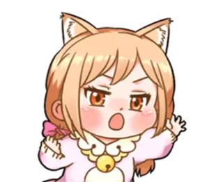 😲 Anime, Chibi, Catgirl, Kawaii whatsapp sticker