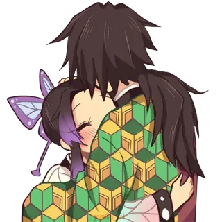 ❤️ Anime, Abraço, Casal, Desenho animado, Amor, Fofo whatsapp sticker