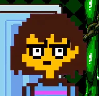 🙄 Frisk Undertale Pixel art, Video game, Karakter, Frisk, Undertale telegram sticker