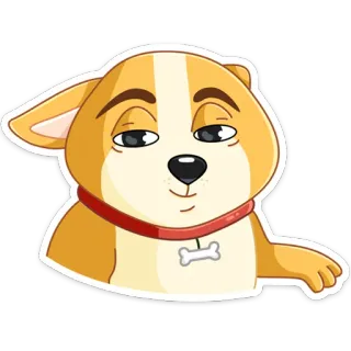 🙂 chien, dessin animé, animal de compagnie, animal, mignon whatsapp sticker