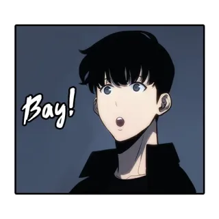 😮 Bay! Anime, Personagem, Homem, Desenho animado, Expressão telegram sticker