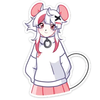 😊 Ragazza anime, Topo, Carino, Cartone animato, Animale, Adesivo whatsapp sticker