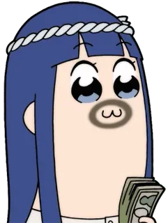 💵 Pipimi Pop Team Epic anime, pop team epic, pipimi, money, character, manga, cartoon telegram sticker