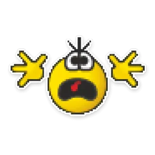 😱 biểu tượng cảm xúc, sợ hãi, sốc, vàng telegram sticker