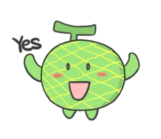 🍈 Melone, Frucht, süß, kawaii, Cartoon, fröhlich telegram sticker
