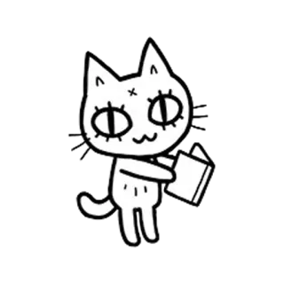 📕 Katze, Cartoon, Sticker, Tier, Buch, Süß, Illustration, Lesen telegram sticker