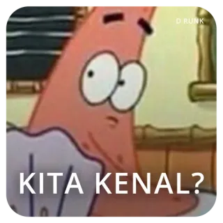 😬 Patrick Star SpongeBob SquarePants KITA KENAL? Patrick Estrela, Bob Esponja, Desenho animado, Engraçado, Pergunta, Meme telegram sticker