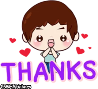 🙏 THANKS 谢谢, 感谢, 感谢, 消息, 文本, 卡通 telegram sticker