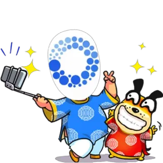 😗 desenho animado, cachorro, selfie, estrelas, diversão telegram sticker