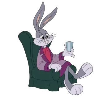 😎 Bugs Bunny desenho animado, Pernalonga, relaxante, personagem, coelho telegram sticker