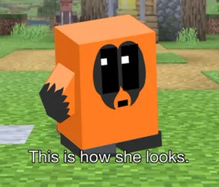 🟧 This is how she looks. Minecraft, Orange, Kreatur, Blockig telegram sticker