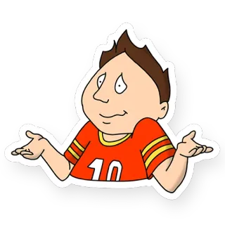 🙂 Cartone animato, Alzare le spalle, Personaggio, Confuso, Dubbioso telegram sticker