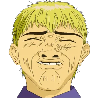 🥴 smorfia, disgusto, espressione, anime, personaggio, faccia, ritratto telegram sticker