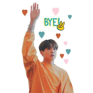 👋 BYE! пока, знак мира, сердце, волна whatsapp sticker