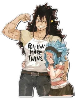💪 REAL MEN MAKE TWINS Anime, Kembar, Pasangan, Pria, Wanita, Romansa telegram sticker