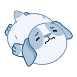 😩 슬픈, 인형, 파란색, 개, 만화 telegram sticker
