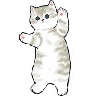 ☺ gato, gatito, lindo, animal, saludando, mascota whatsapp sticker