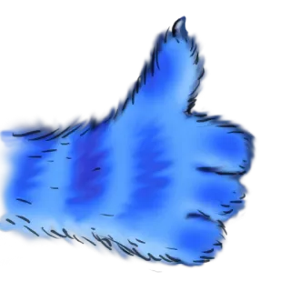 👍 Pollice in su, Mi piace, Blu, Sfumato, Gesto della mano telegram sticker