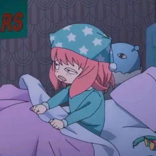 😴 Anya Forger Spy x Family Anime, Schläfrig, Süß, Cartoon, Anya, Spy x Family, Müde, Mädchen telegram sticker