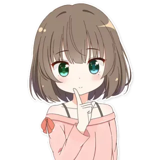👀 Anime, Menina, Fofa, Desenho animado, Personagem, Adesivo telegram sticker