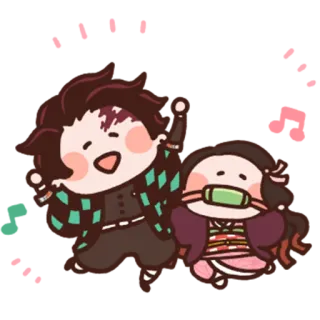 ✊ Tanjiro Kamado Demon Slayer Anime, Demon Slayer, Nezuko, Tanjiro, Chibi, Carino telegram sticker