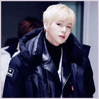 ✨ Korea, rambut pirang, jaket, fashion, potret, pria, penyanyi whatsapp sticker