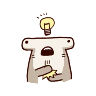 💡 hammerhead shark, lightbulb, cartoon, idea, animal, sticker telegram sticker