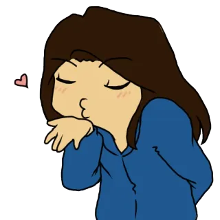 😘 만화, 뽀뽀, 하트, 소녀, 사랑, 귀여운 telegram sticker