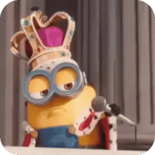 ๐ King Bob Minions minion, king bob, crown, royal, despicable me, animation, funny, cute telegram sticker