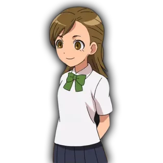 💥 karakter anime, tersenyum, perempuan, animasi telegram sticker