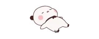 😴 귀여운, 누워있는, 졸린, 카와이, 만화, 동물, 모찌 telegram sticker