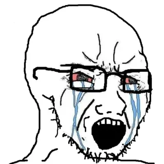 😡 wojak, huilen, gestrest, meme, internet cultuur, geërgerd telegram sticker