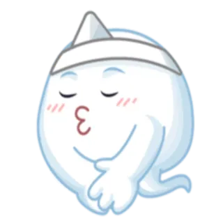 😘 유령, 만화, 귀여운, 키스, 이모티콘, 캐릭터 telegram sticker