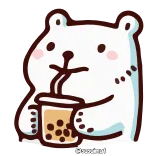 ▫️ bear, bubble tea, cute, sticker, kawaii, animal telegram sticker