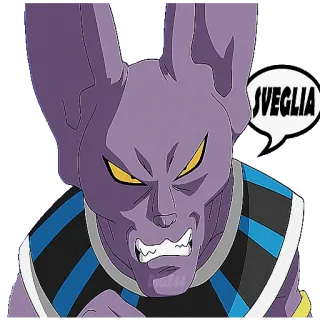 ⏰ Beerus Dragon Ball SVEGLIA Anime, Manga, Kreskówka, Beerus, Dragon Ball, Włoski, Sveglia, Bóg zniszczenia telegram sticker