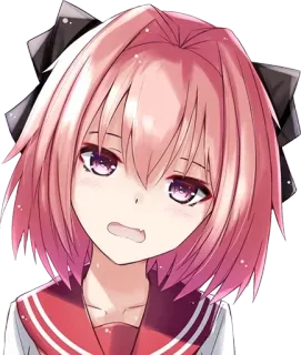 😐 Astolfo Fate/Apocrypha anime, manga, astolfo, pink hair, fate, trap telegram sticker
