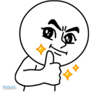 👍 อีโมจิ, สติกเกอร์, การ์ตูน, ยกนิ้วโป้ง, อนุมัติ, เชิงบวก telegram sticker