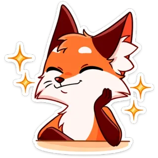☺️ zorro, animal, lindo, pegatina, naranja, brillos telegram sticker