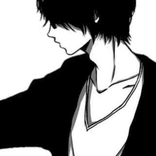 🚬 Anime, Czarno-białe, Emo, Smutne telegram sticker