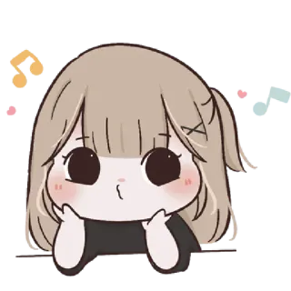 🥺 Kreskówka, Słodki, Dziewczyna, Chibi, Kawaii, Naklejka telegram sticker