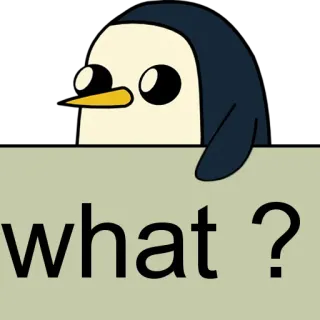🐧 what ? pinguin, was, cartoon, frage, aufkleber telegram sticker