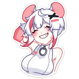 ☺️ Anime, Ratón, Chica, Lindo, Kawaii, Dibujos animados, Pegatina telegram sticker