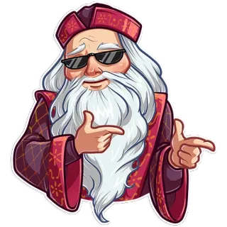 😎 Dumbledore Harry Potter phù thủy, kính, ngầu, phim, nhân vật, Dumbledore telegram sticker