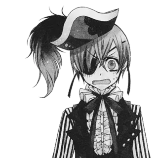 😱 Ciel Phantomhive Black Butler Anime, Manga, Ciel Phantomhive, Black Butler, Charakter, Augenklappe telegram sticker