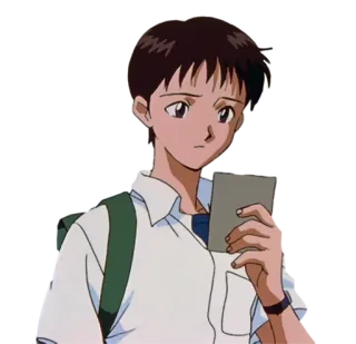 🤔 Shinji Ikari Neon Genesis Evangelion Anime, Étudiant, Triste, Eva, Nerv telegram sticker