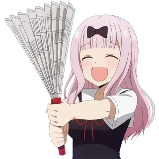 🤛 Chika Fujiwara Kaguya-sama: Love Is War Anime, Personagem, Chika, Kaguya-sama, Fã, Cabelo rosa whatsapp sticker